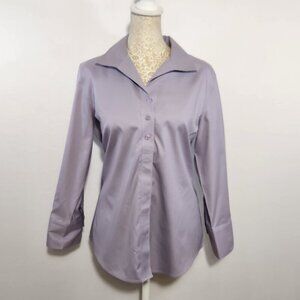 Chico's Women's Size 0/4-6 Lavender Non Iron Stretch 3/4 Sleeve Button Up Shirt